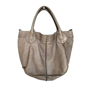 L.K. BERLIN Grey Leather Tote Bag